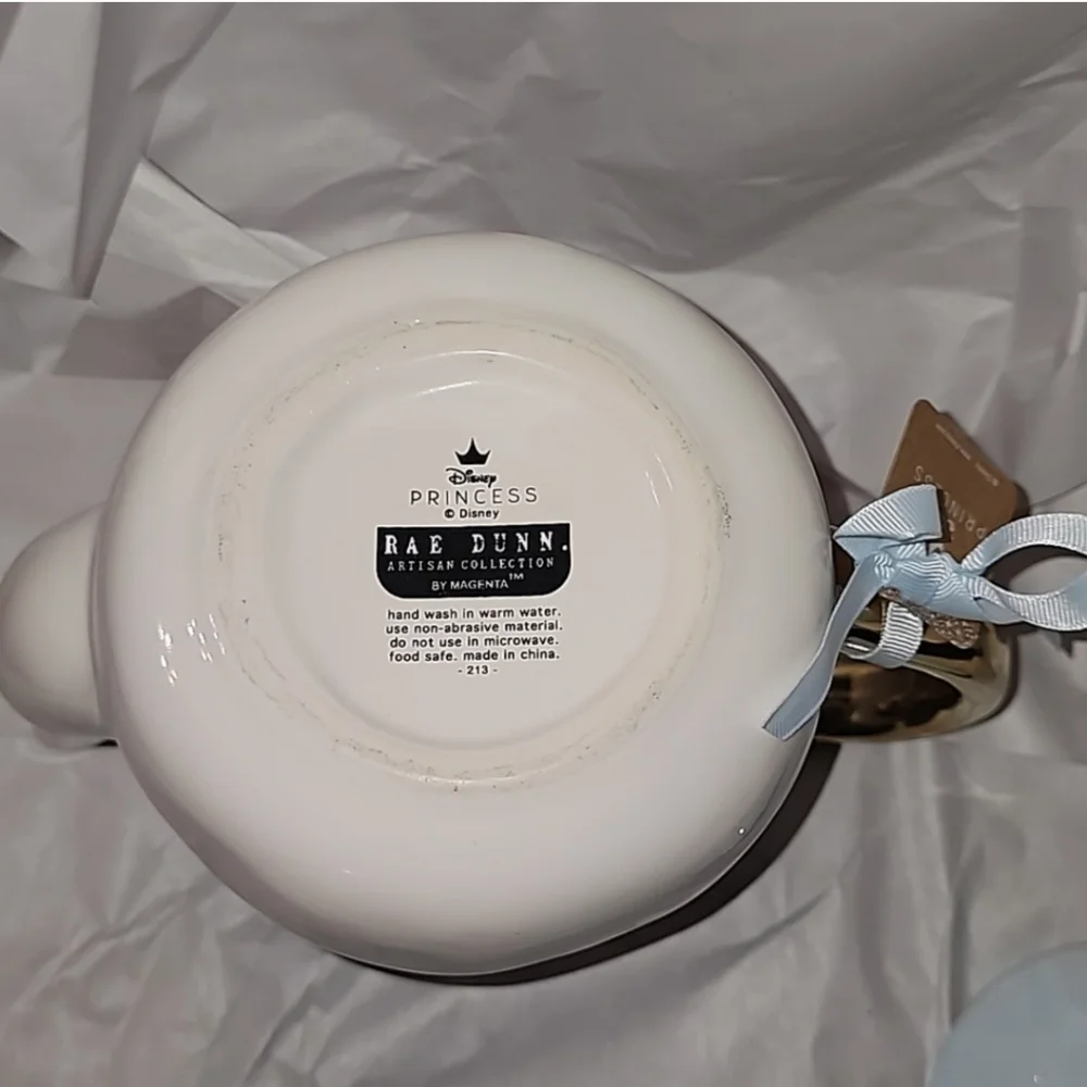 Rae Dunn Disney Cinderella Teapot Blue Lid with Gold Handle - Picture 9 of 9